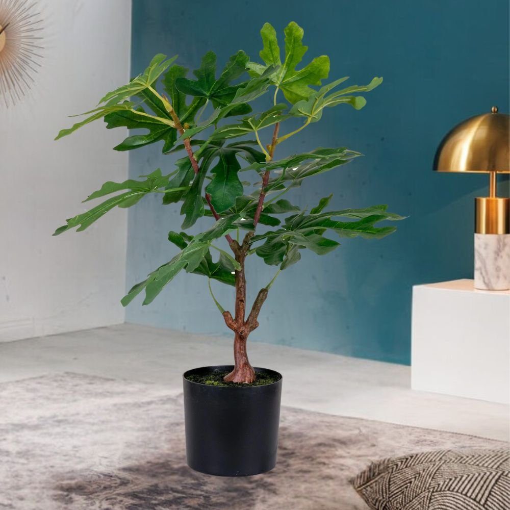 Kunstpflanze Künstliche H50cm Pflanze FEIGENBAUM LebensWohnArt Ficus, Feige ca