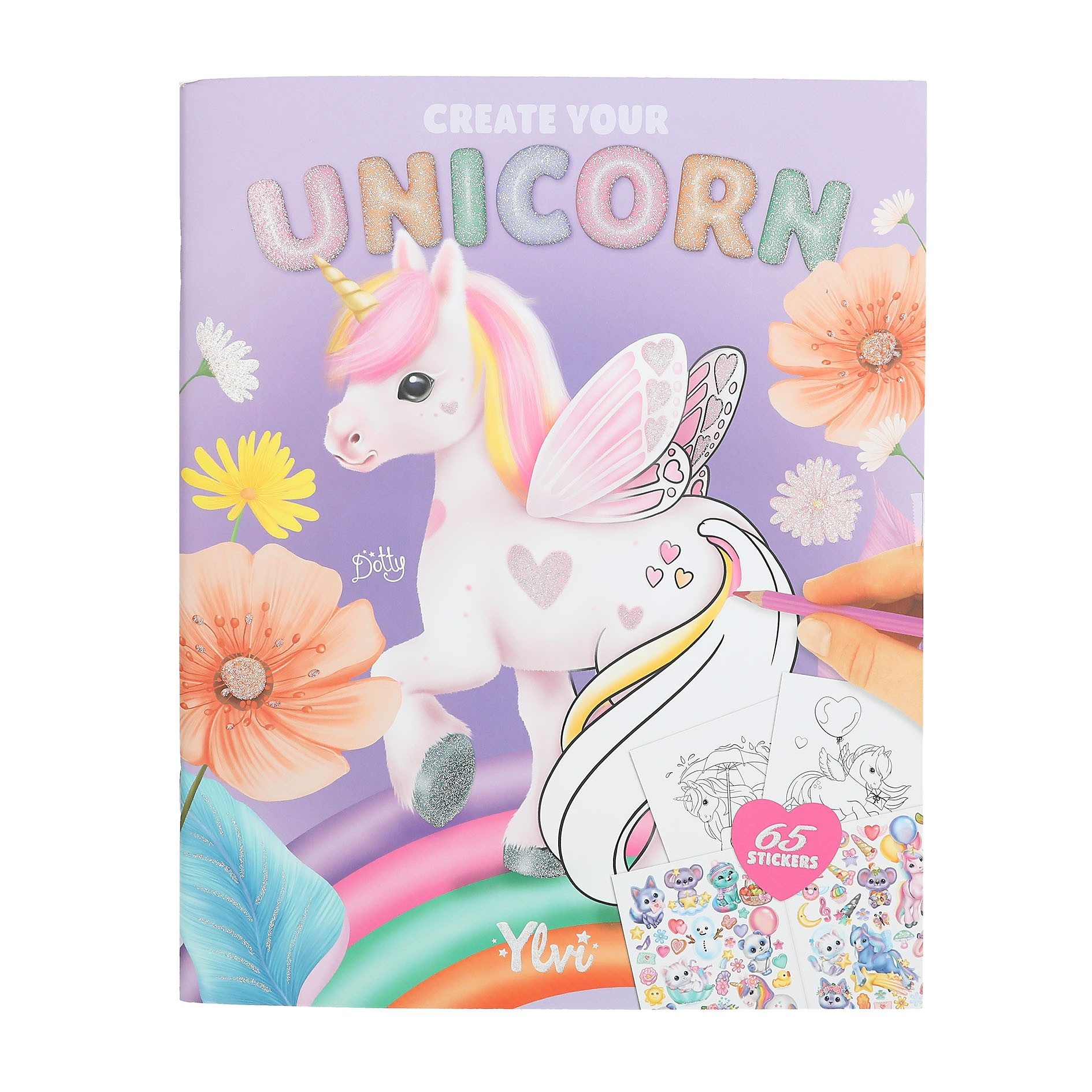 Depesche Malvorlage Ylvi Create your Unicorn Einhorn Malbuch Ausmalbuch inkl. Sticker