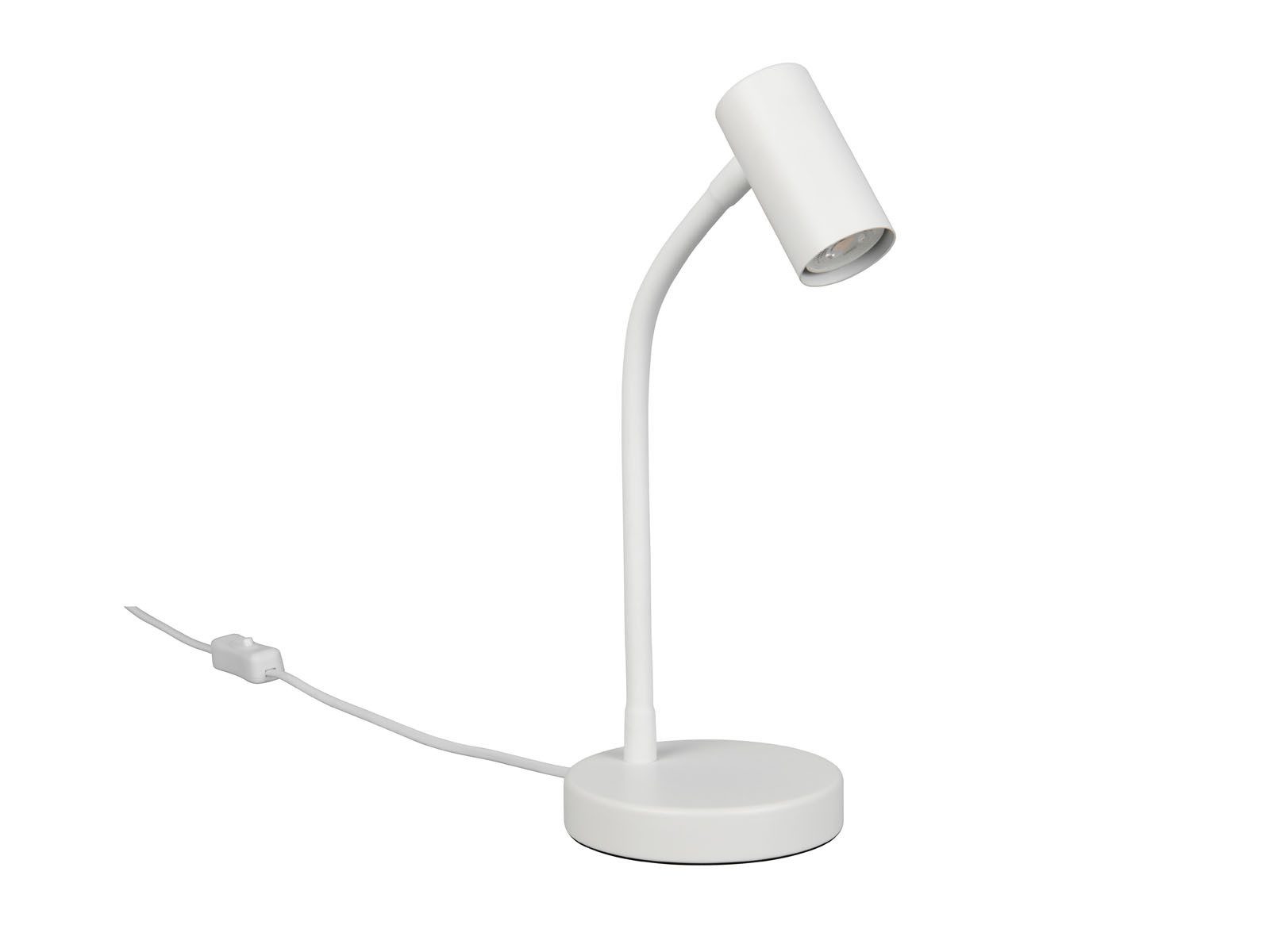 Reality Leuchten LED Nachttischlampe mit Schwanenhals, Höhe 28cm, Leuchtmittel dimmbar, LED wechselbar, Warmweiß, Schreibtischlampe mit GU10 LED dimmbar