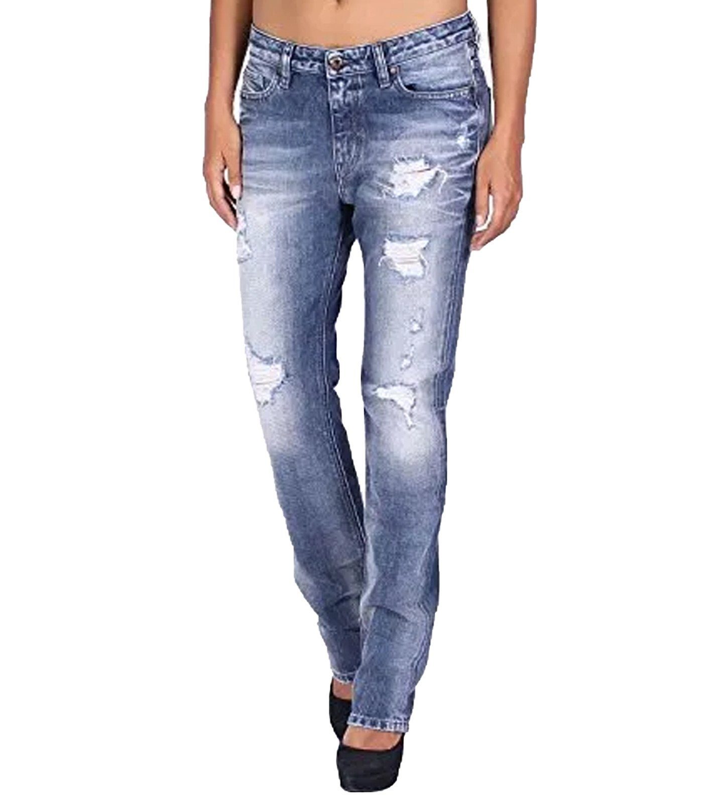 Diesel Regular-fit-Jeans »DIESEL Rizzo Jeans lässige Damen Denim-Hose mit  Used-Effekten Freizeit-Hose Blau« online kaufen | OTTO