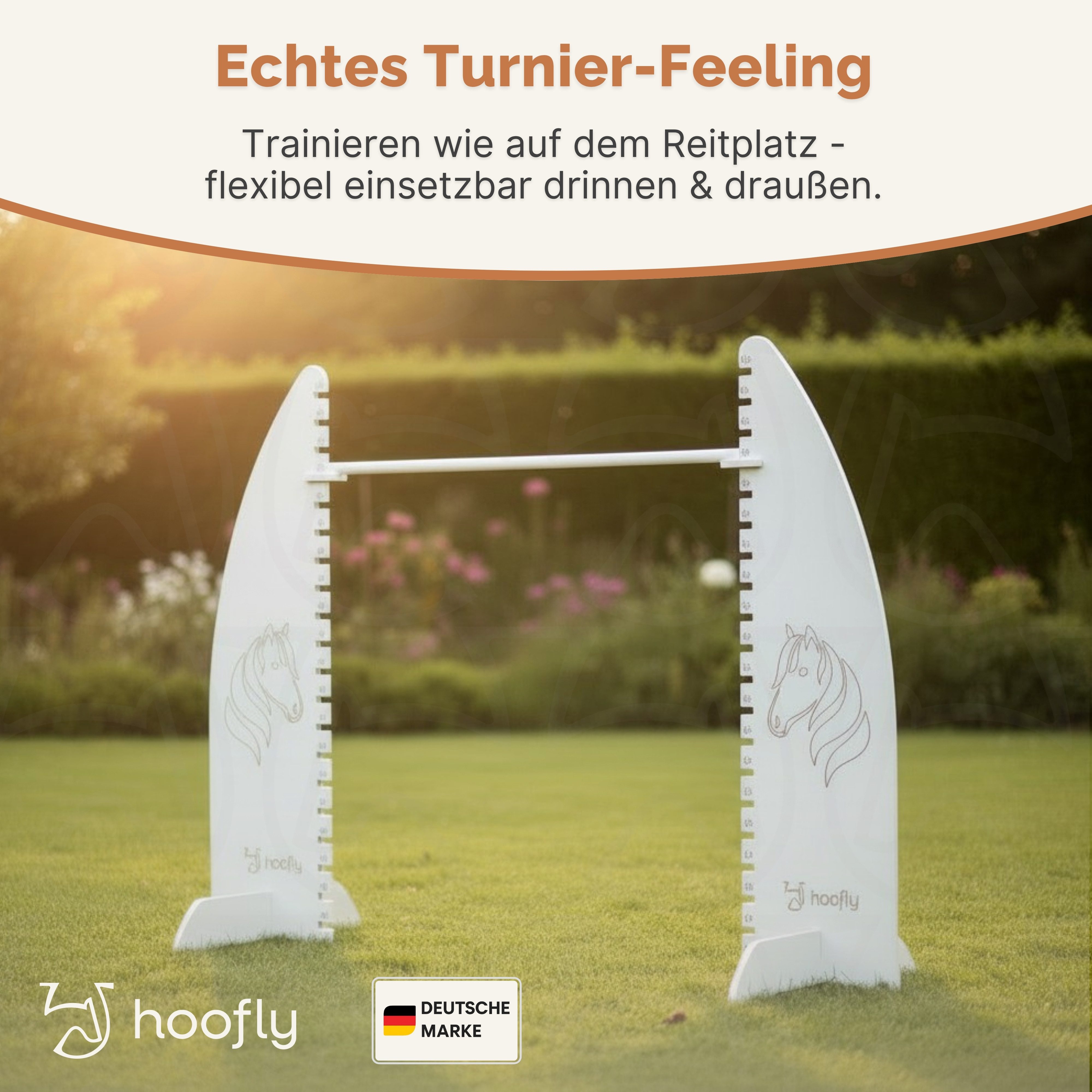 Hoofly Hürde Hobby Horse Hindernis Höhenverstellbar bis 100 cm – Tunier Hürde (Höhenverstellbar bis 100cm, Hobby Horse Zubehör, Tunier Hindernis), für Kinder und Jugendliche