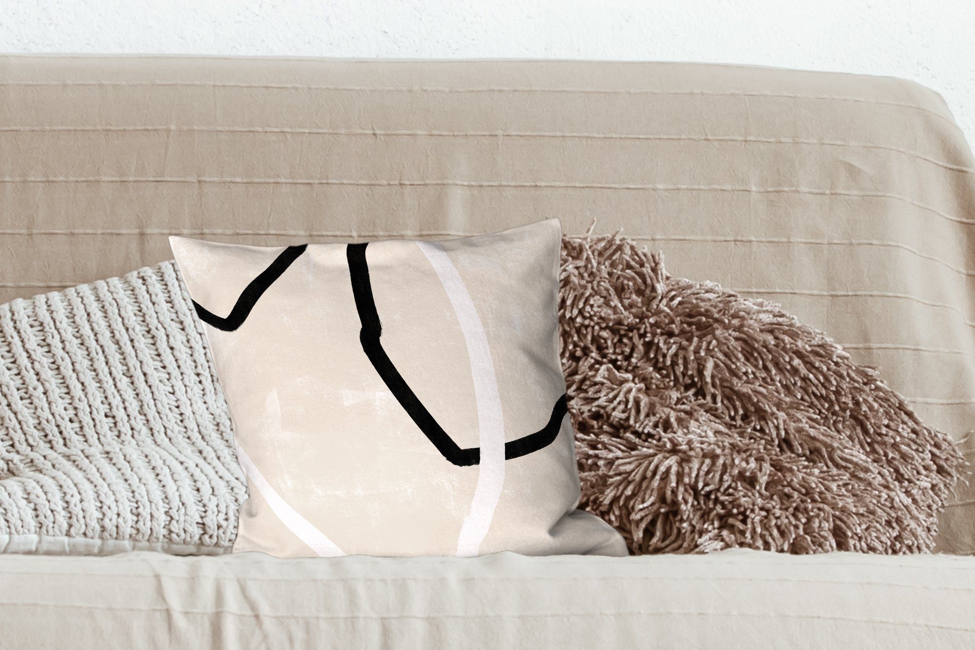 Sofakissen Füllung - Minimalismus für Schlafzimmer, mit Rosa - Wohzimmer, Deko, Zierkissen MuchoWow Dekokissen Design,