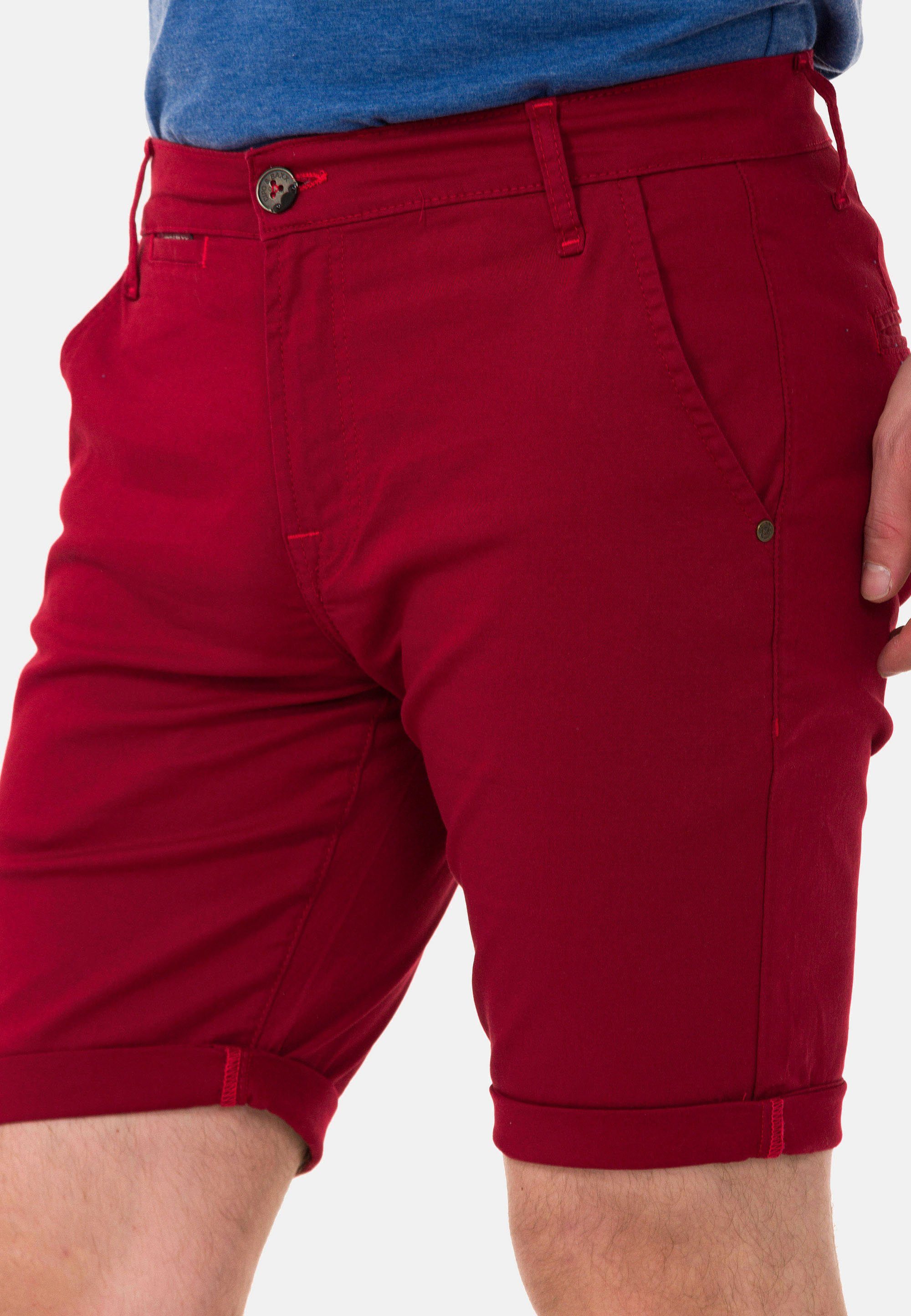 einfarbigen Baxx Cipo Shorts im rot Look &