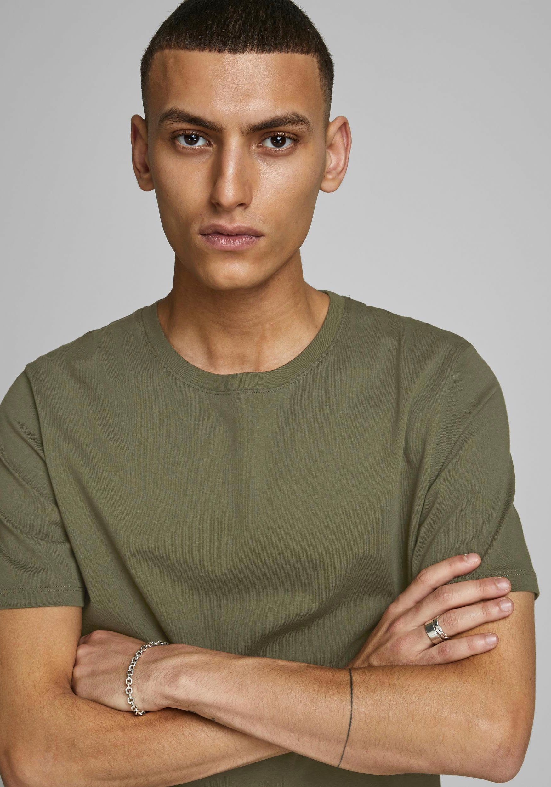 Jack & Jones BASIC T-Shirt ORGANIC TEE olivgrün