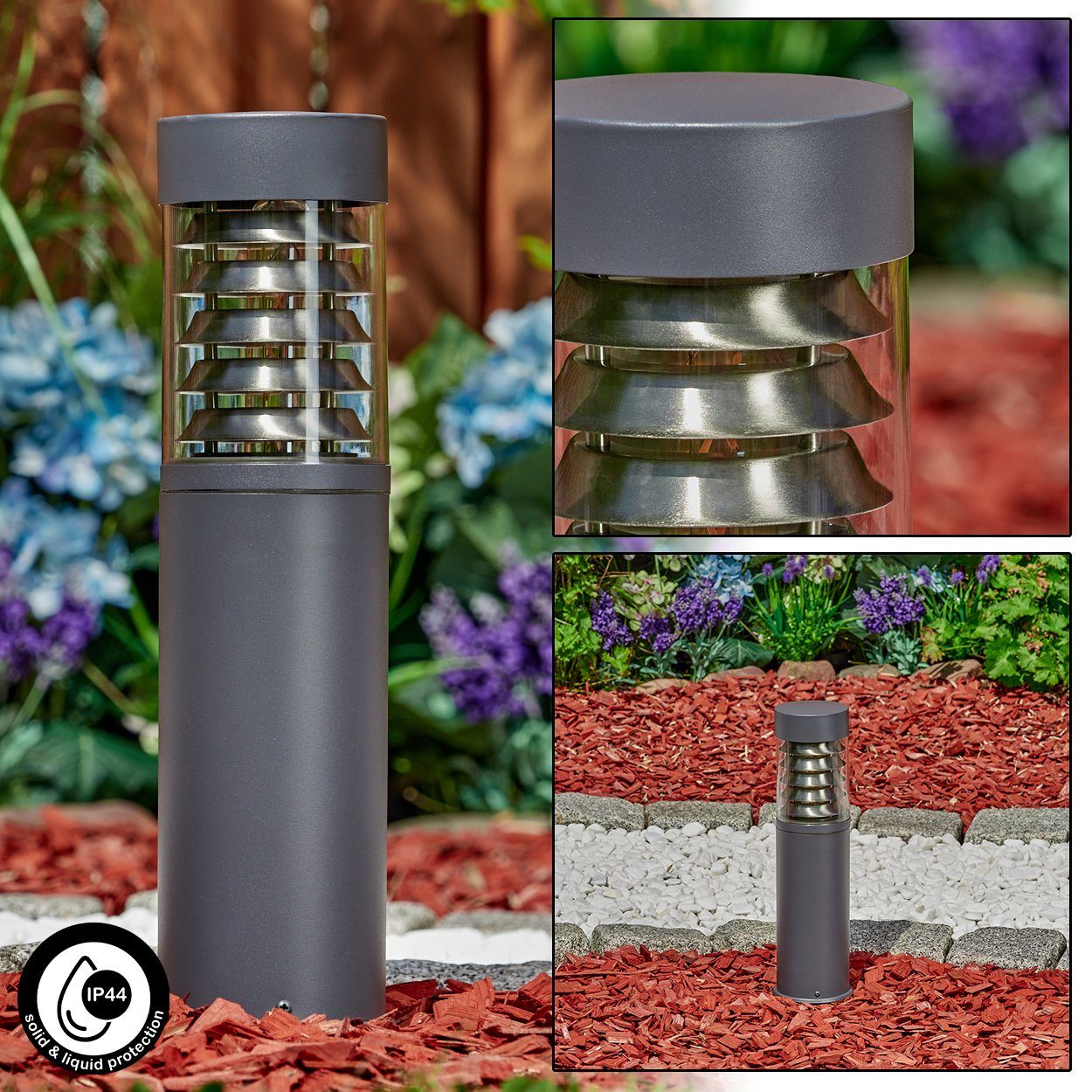 hofstein Pollerleuchte moderne Sockelleuchte aus Metall/Kunststoff günstig online kaufen