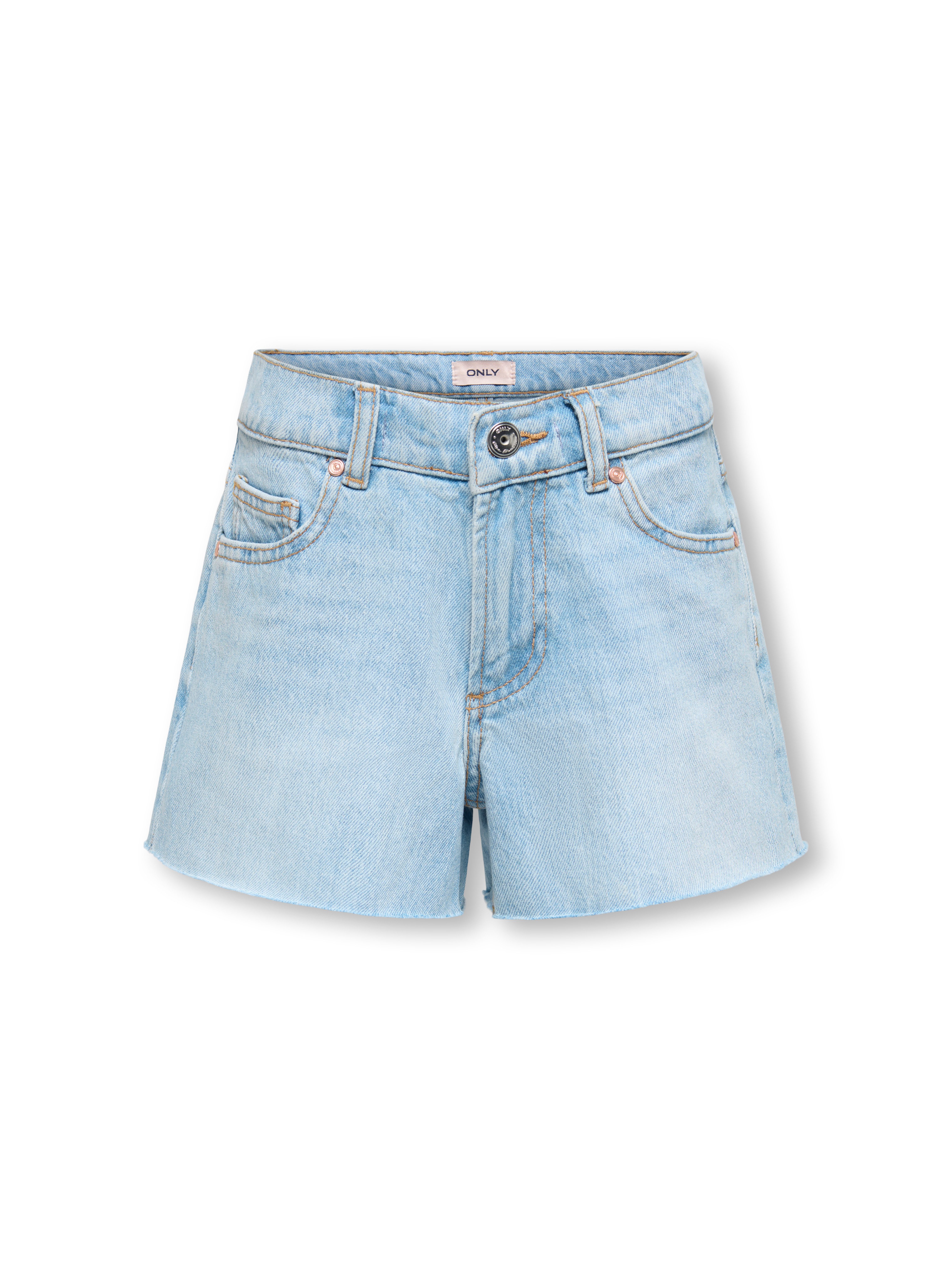 KIDS ONLY Jeansshorts KOGROBYN HW RW SHORTS AZG84 DNM NOOS mit offener Kante am Bein