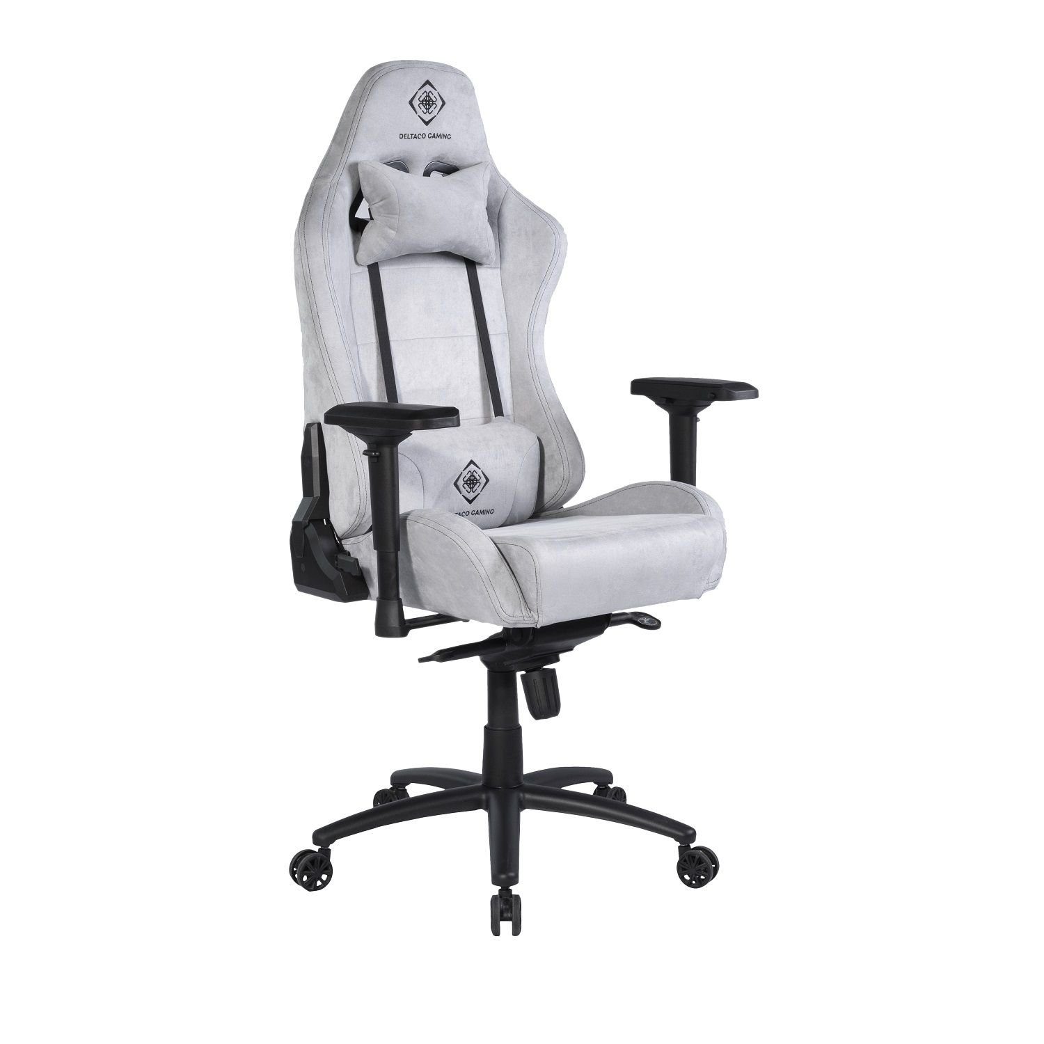 DELTACO Gaming-Stuhl DC440 Gaming-Stuhl Wildleder Rückenlehne (kein hohe Jahre hellgrau 5 5-Punkt ergonomisch Herstellergarantie inkl. Set)