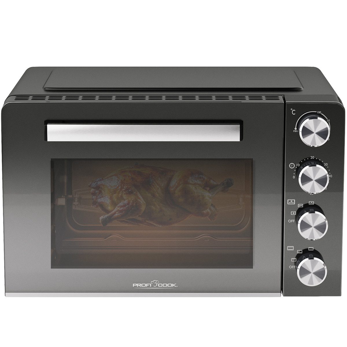 ProfiCook Minibackofen PC-MBG 1277, 30L, Ober-/Unterhitze, Umluft, Drehspieß