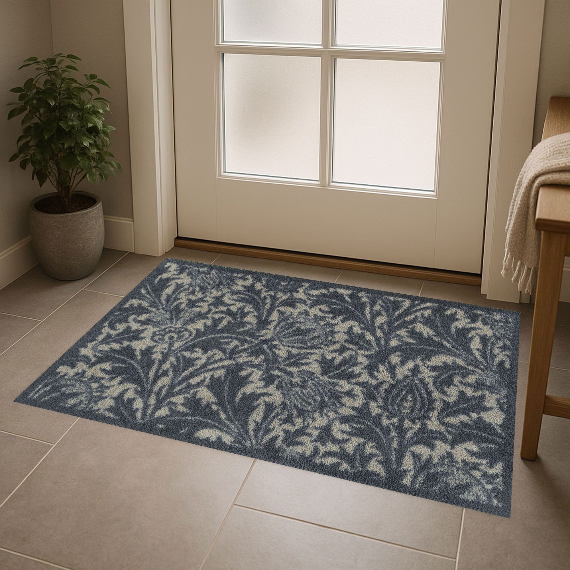 Floornovo Fußmatte Schmutzfangmatte, Edeldistel, 85 x 60 cm, rechteckig, rutschfest