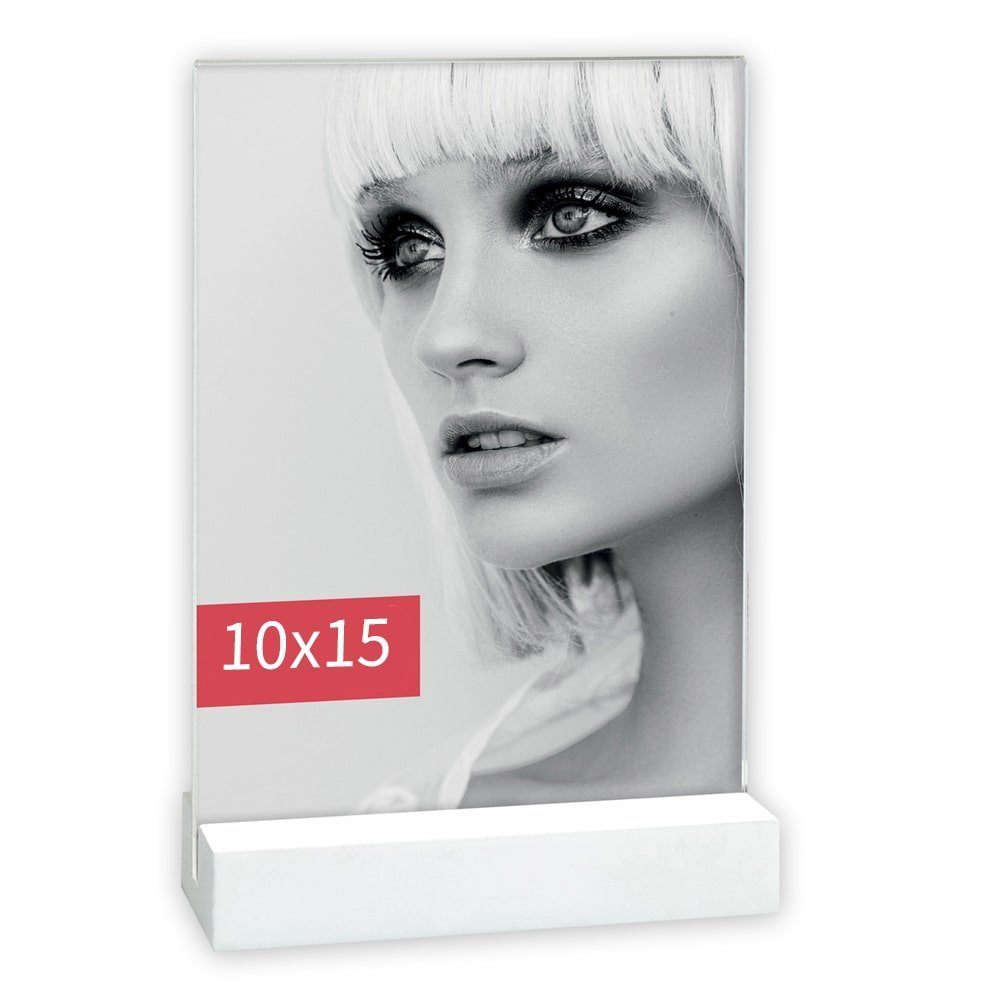 Bilderrahmen Kunststoff Bilderrahmen rechteckig weiss für 10x15 cm