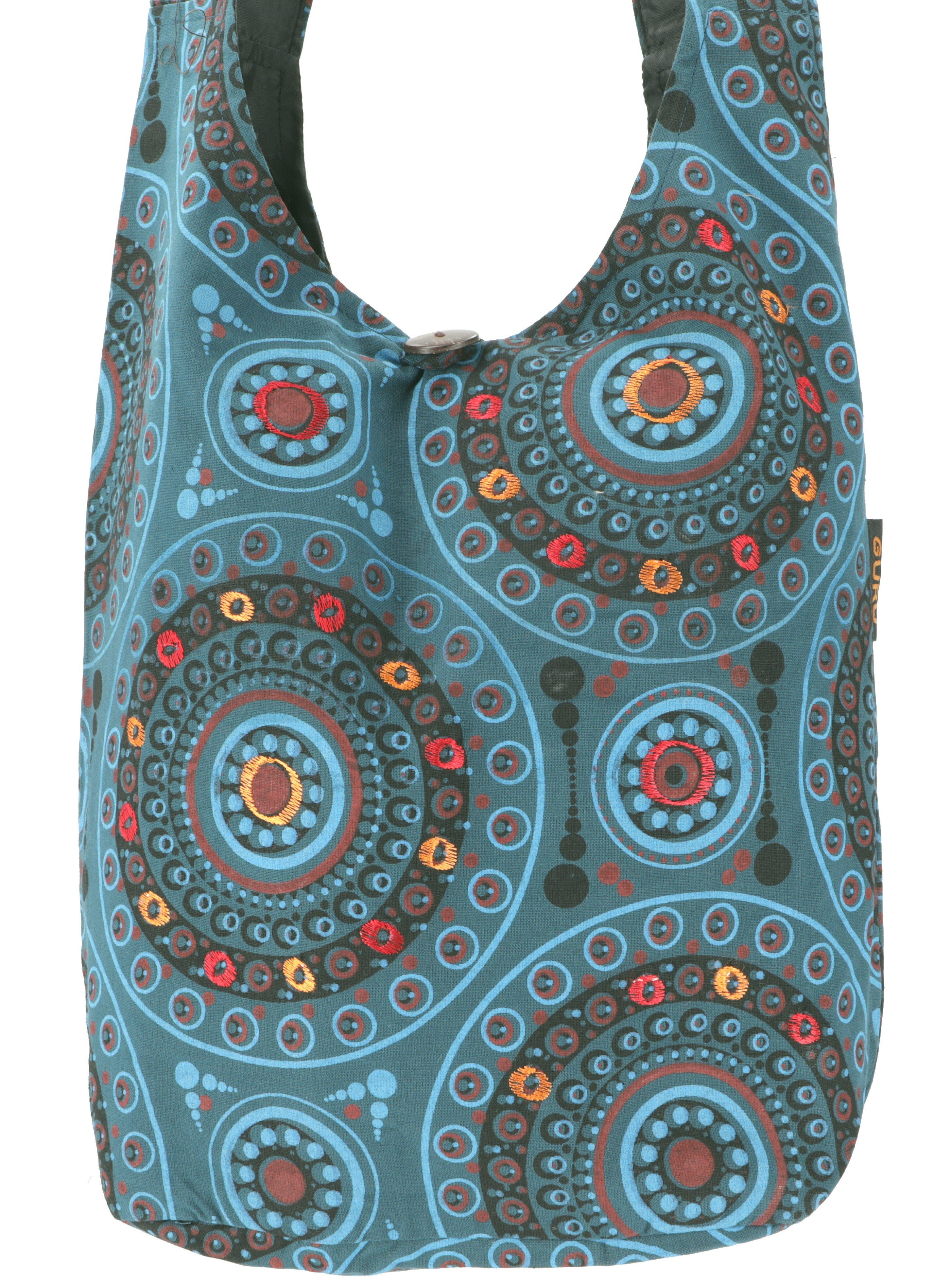 Guru-Shop Schultertasche Sadhu Bag, Ethno Shopper, bestickter..