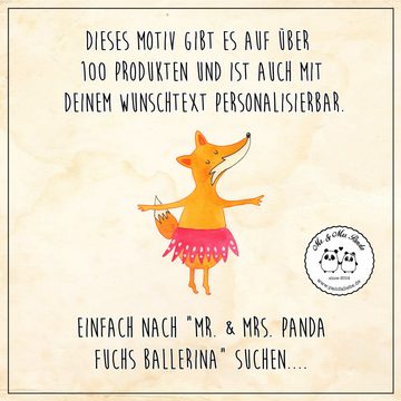 Mr. & Mrs. Panda Isolierflasche Fuchs Ballerina - Weiß - Geschenk, Füchsin, Tanzen, Tänzer, Ballett, Trinkhalm und klappbares Mundstück.