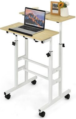 KOMFOTTEU Laptoptisch Stehpult, höhenverstellbar Schreibtisch, mit Rollen