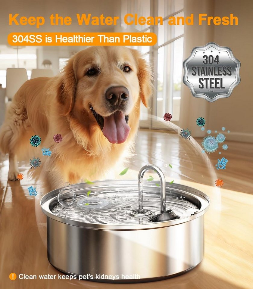Thumbnail - PurpurRain Trinkbrunnen oneisall Trinkbrunnen für Katzen und Hunde, 7 L