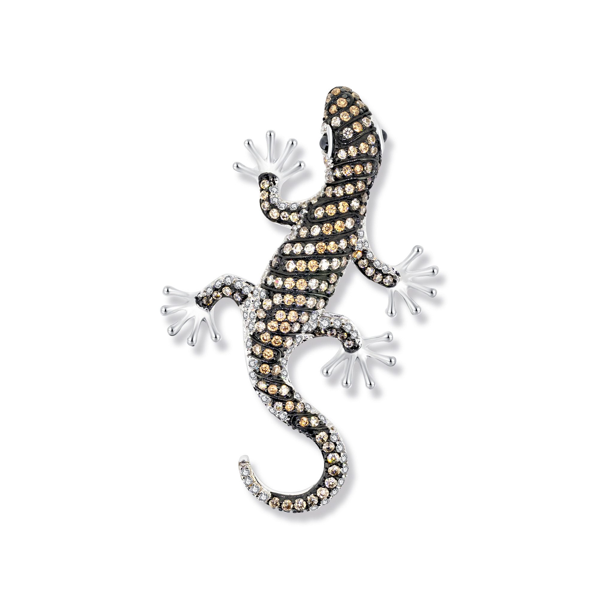 Seinerzeit FLORA & FAUNA Kettenanhänger Willy Salamander Anhänger (1-tlg), Material: 925 Sterling Silber, rhodiniert, geschwärzt