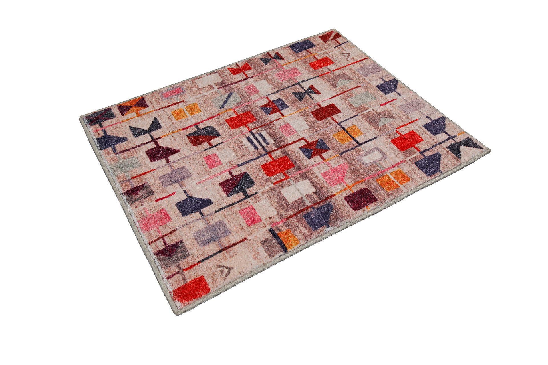 Wecon home Badematte Nelson, Höhe 0,5 mm, fußbodenheizungsgeeignet, Polyester, rechteckig, orientalisch, waschbar, rutschfest, schnell trocknend, Badteppich