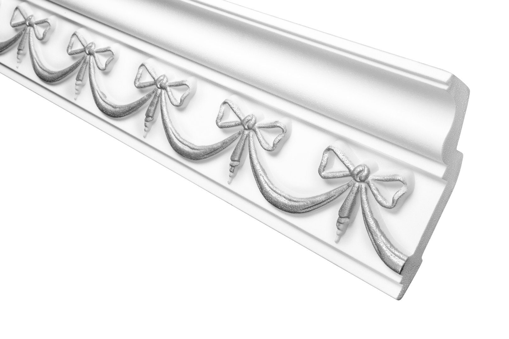 Thumbnail - marbet design Eckprofil B-29 silber (Deckenleisten Sparpaket aus Styropor EPS - Stuckleisten gemustert silber, leicht im...