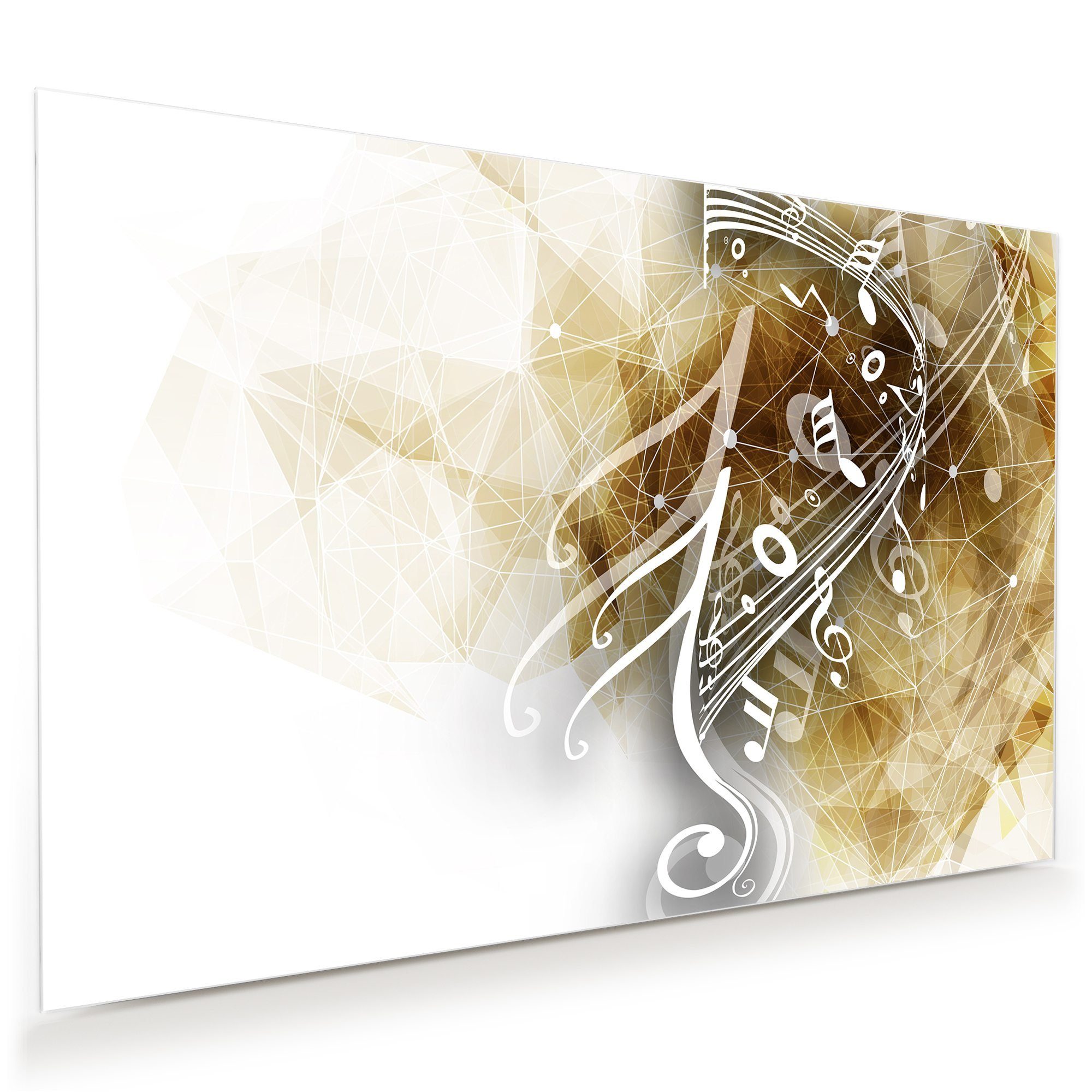 Primedeco Glasbild Wandbild Abstrakte Musiknoten mit Aufhängung, Musik & Pop (21 verschiedene Größen, 1 St), Elegante Aufhängung