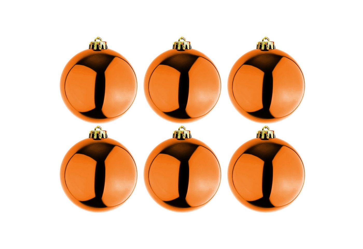 Mojawo Weihnachtsbaumklammer 6 Stück XL Weihnachtsbaumkugeln Christbaumkugeln Orange Ø 15cm