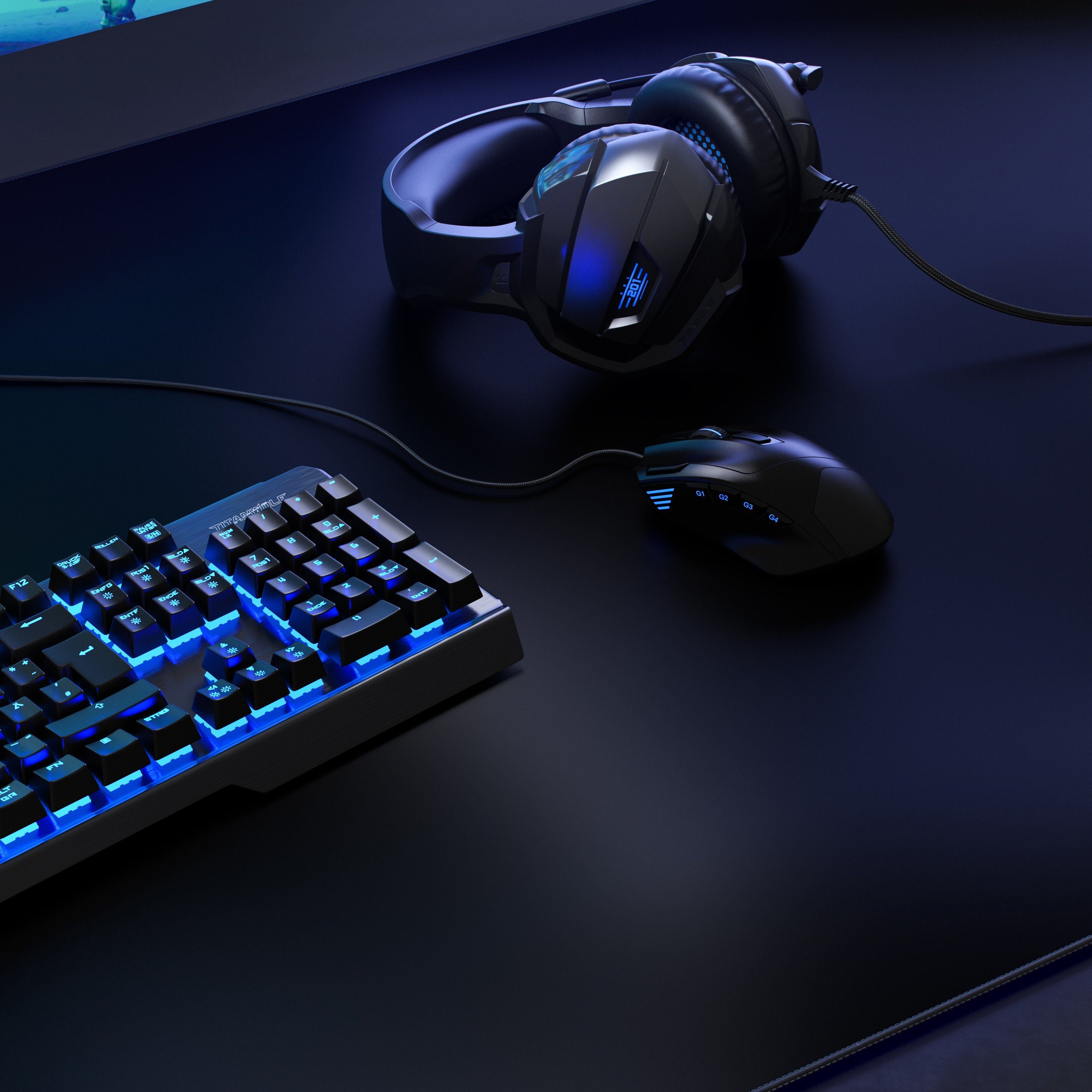Titanwolf Gaming Mauspad XXXL Speed Mousepad 1500 x 800 x 3 mm, große Tischunterlage, rutschfest, abwaschbar, Geschwindigkeit & Präzision, schwarz