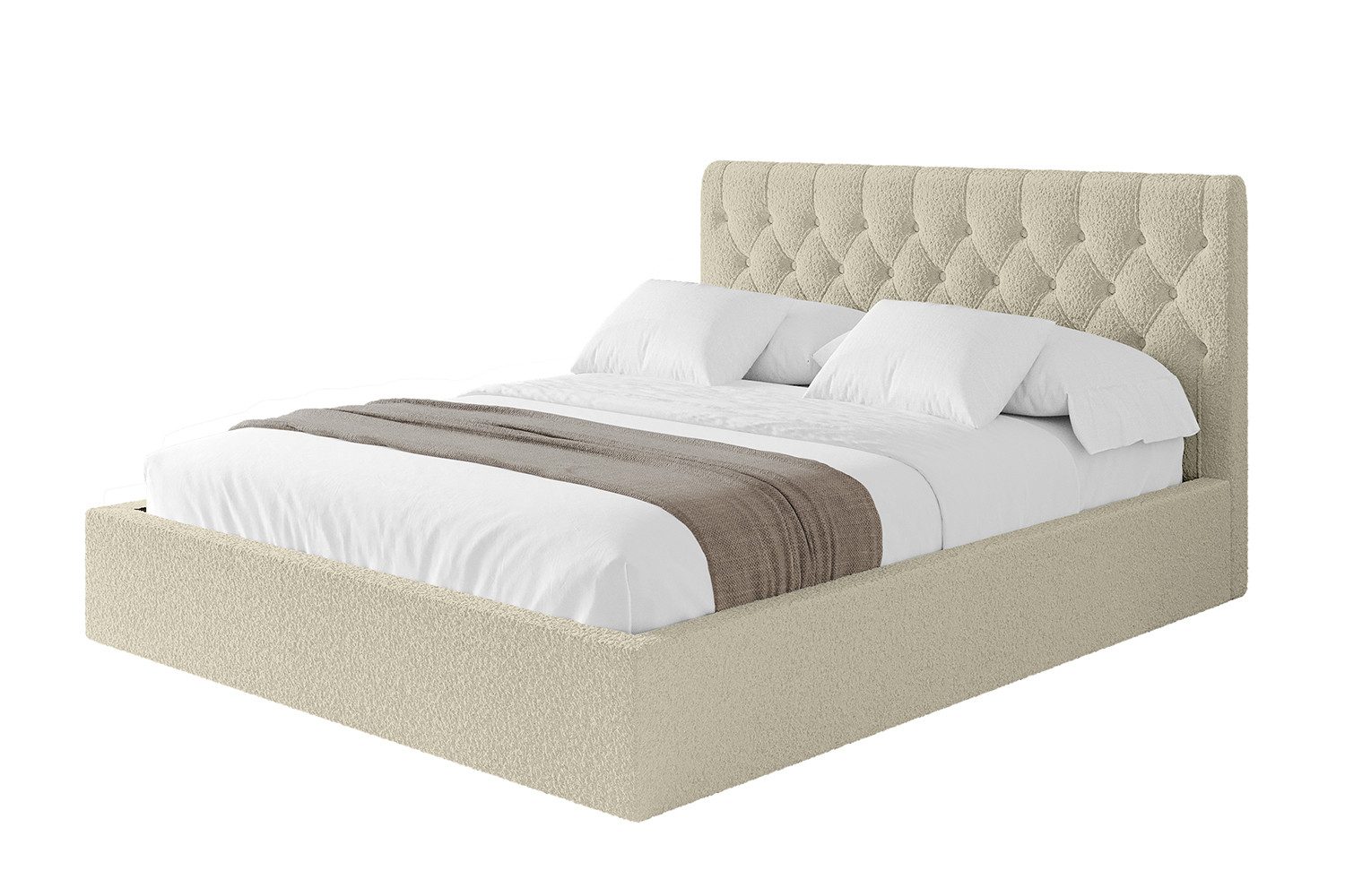 ALTDECOR Polsterbett RENO (Polsterbett mit Bettkasten und Lattenrost, Boxbett ohne Matratze), Doppelbett mit Stauraum, Bett mit Kopfteil