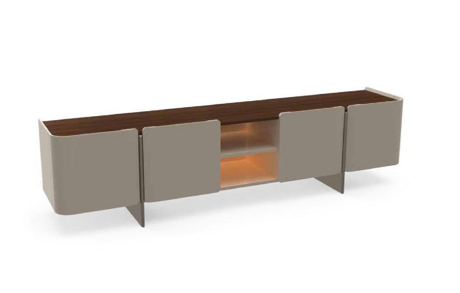 JVmoebel TV-Schrank Moderne Wohnwand Wohnzimmer Design TV Ständer Luxus Grau Lowboard (1-St., 1x TV Ständer) Made in Europa