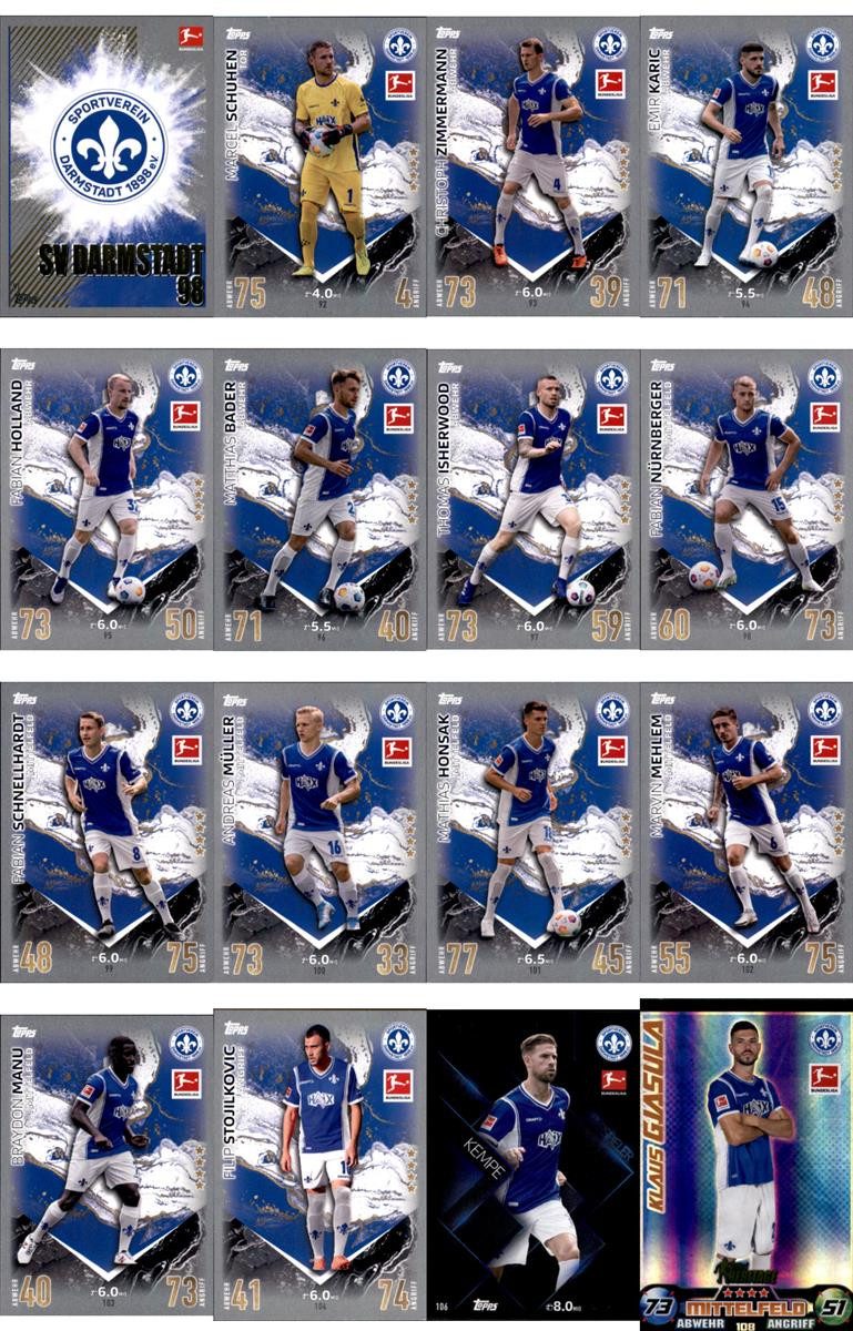 Topps Sammelkarte Match Attax Bundesliga - 23/24 - Mannschaftspaket - SV Darmstadt 98