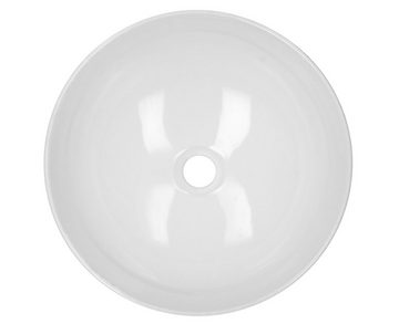 HAGO Aufsatzwaschbecken Keramik Waschbecken rund Ø 400 x 147 weiß ohne Überlauf Aufsatzwaschbe