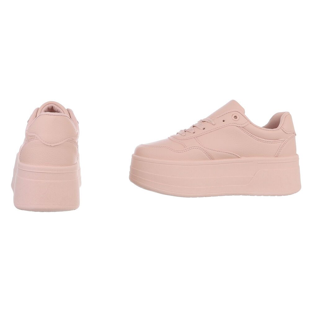 Ital-Design Damen Low-Top Freizeit Sneaker (88828683) Keilabsatz/Wedge Sneakers Low in Altrosa