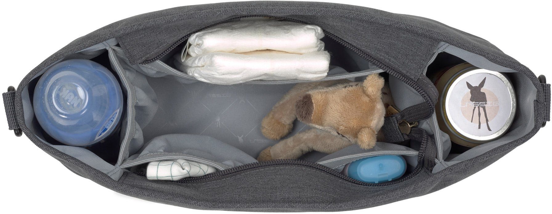 LÄSSIG Kinderwagen-Tasche Glam, Goldie, anthracite, PETA-approved vegan