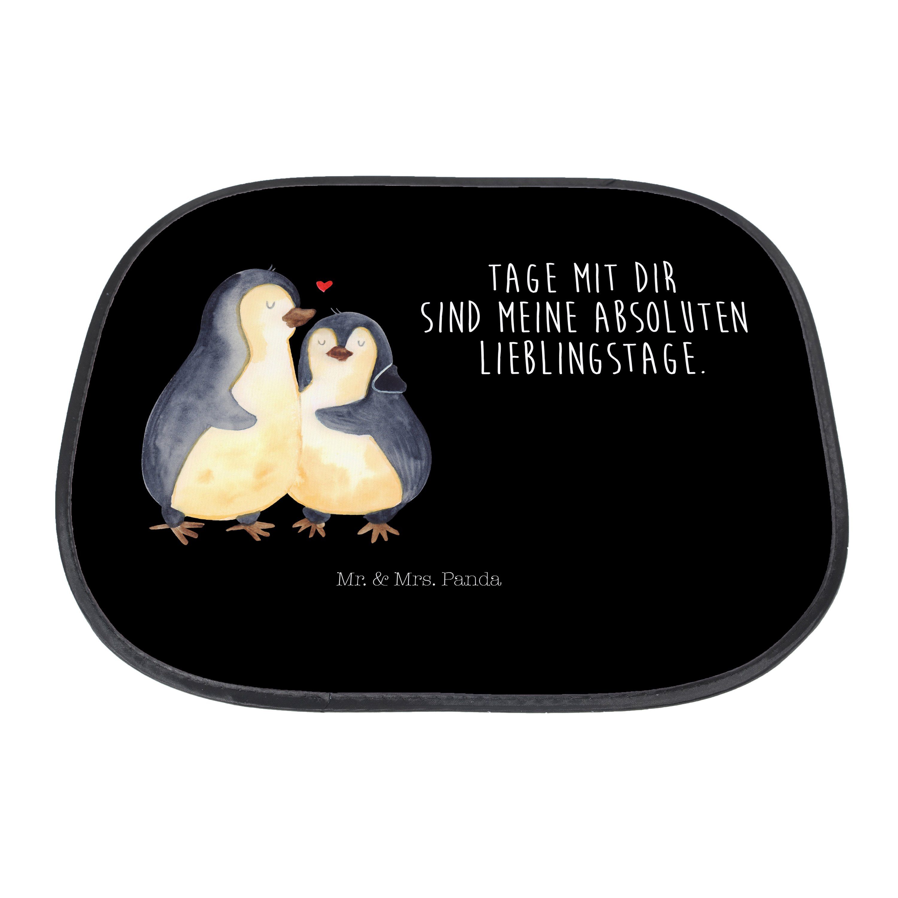 Geschenk, Pinguin & - umarmend - Seidenmatt Panda, Sonnenschutz Baby, Mr. Mrs. Schwarz Sonnenschutz Sonnenschut,