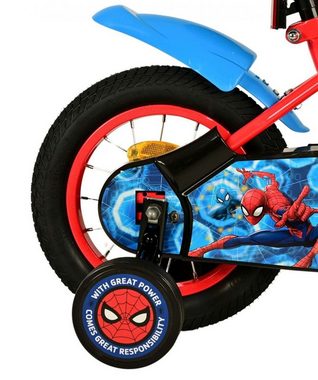 Volare Kinderfahrrad 12 Zoll Kinder Fahrrad Rad Disney Marvel Spiderman Volare 21283-SACB, 1 Gang, Rücktritt, Stützräder,Kettenschutz,Schutzbleche