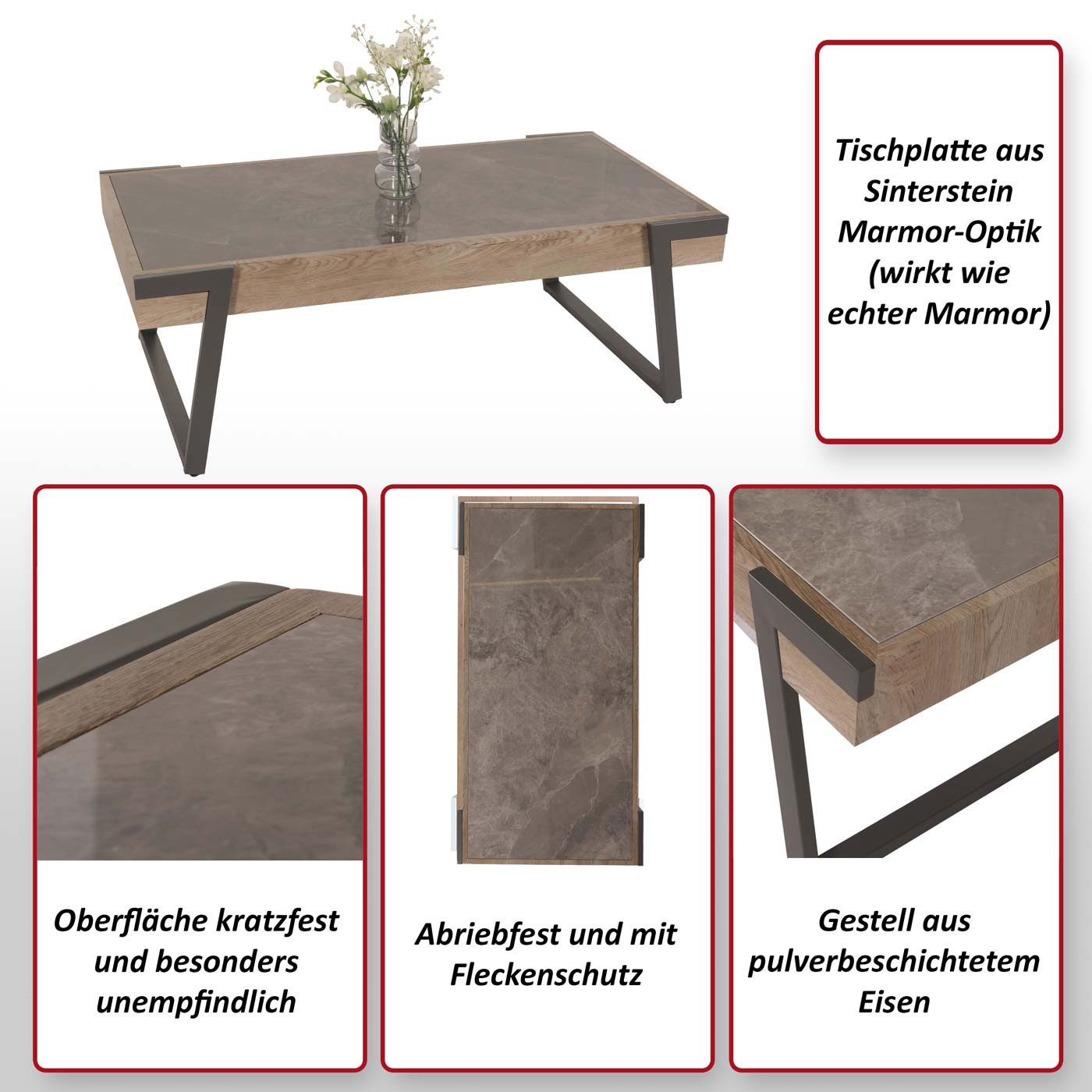 MCW Couchtisch MCW-L89-G, Oberfläche kratzfest und besonders unempfindlich