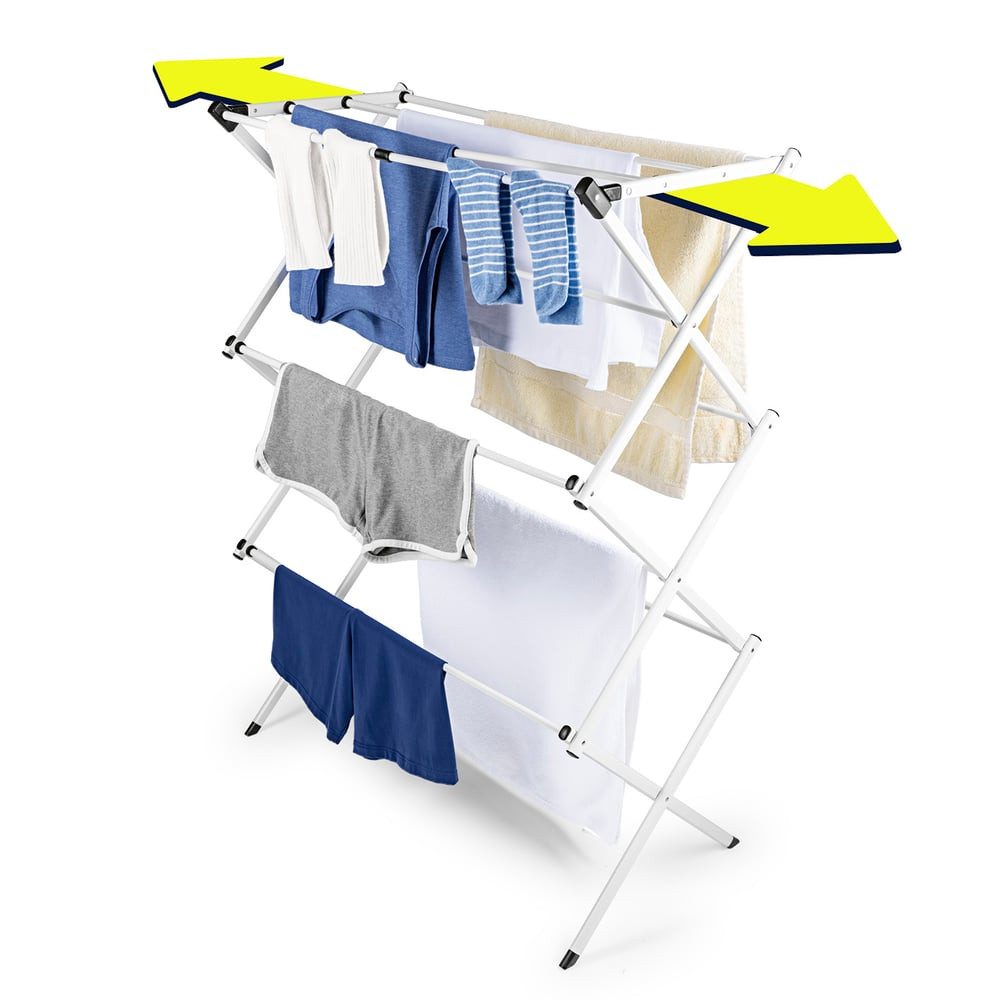 EASYmaxx Рама для сушки белья Teleskop Wäscheturm mit 8 m Trockenlänge, faltbar platzsparend & leicht klappbar Подставка для сушки in Klein & Schmal
