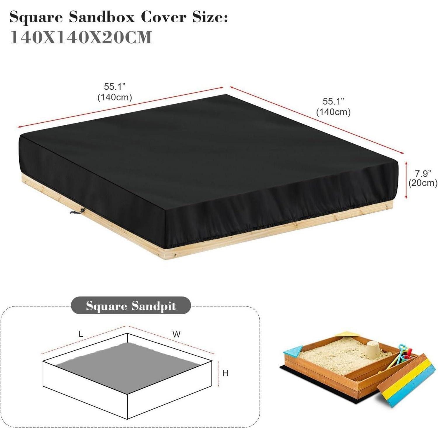 LuxusKollektion Sandkasten-Abdeckplane Sandkasten Abdeckplane 420D Oxford Wasserdicht Winddicht 140x140x20cm