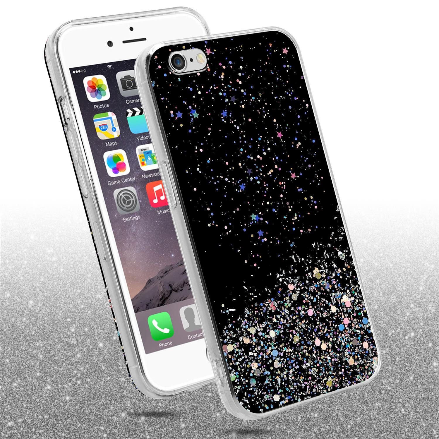 Cadorabo Handyhülle für iPhone 6 PLUS / 6S PLUS Hülle Apple iPhone 6 PLUS / 6S PLUS, Flexible TPU Silikon Handy Schutzhülle - Hülle - mit Glitzer