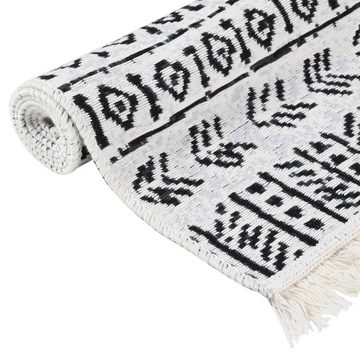 Teppich Schwarz und Weiß 160x230 cm Baumwolle, furnicato, Rechteckig