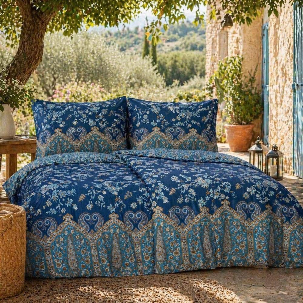 Bassetti Bettwäsche Indian Roses B2 200 x 200 cm, Mako Satin, 3 teilig