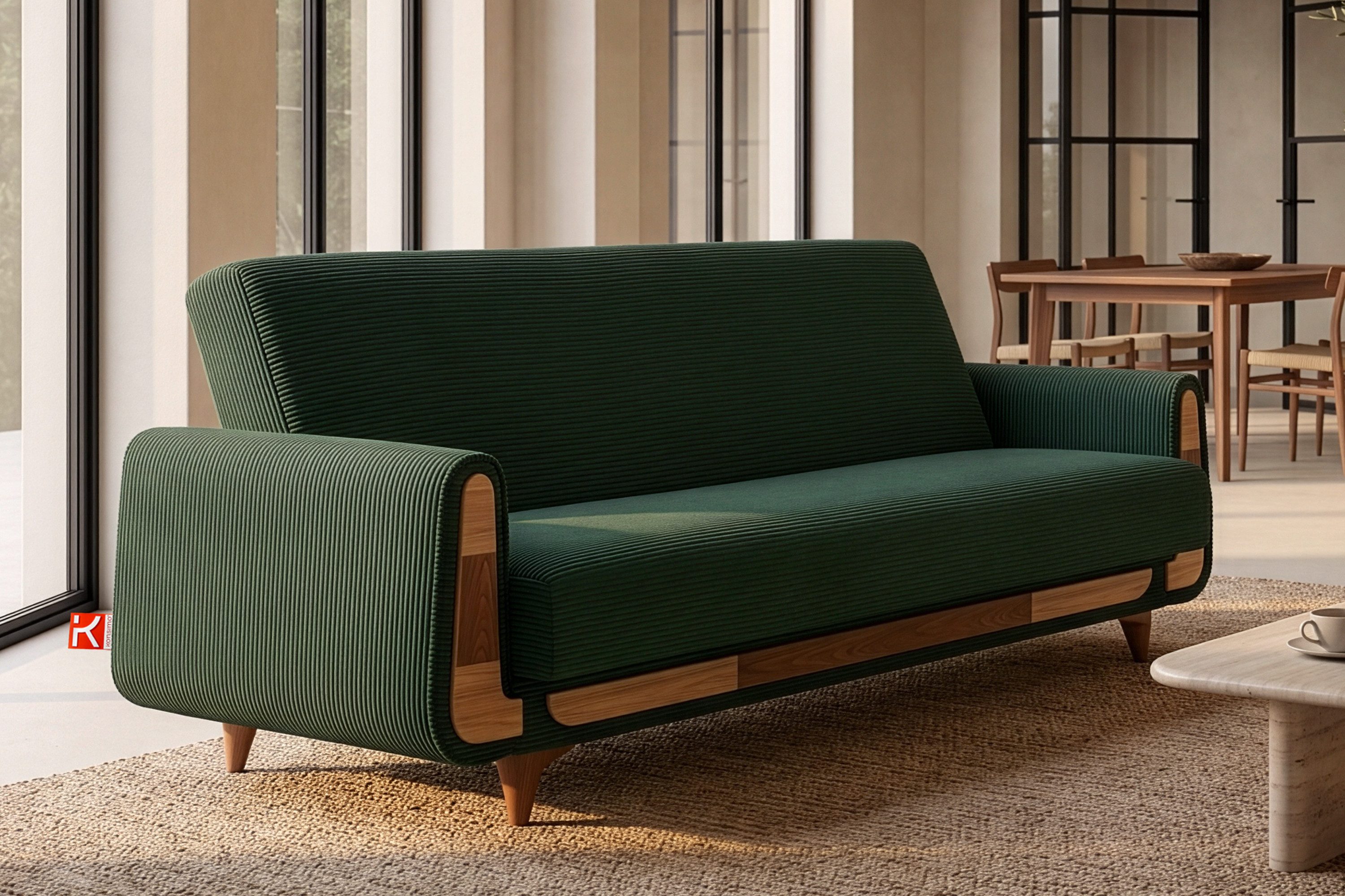 KONSIMO® 3-Sitzer GUSTAVO II Sofa 3-Personen, hergestellt in der EU, mit Schlaffunktion und Bettkasten