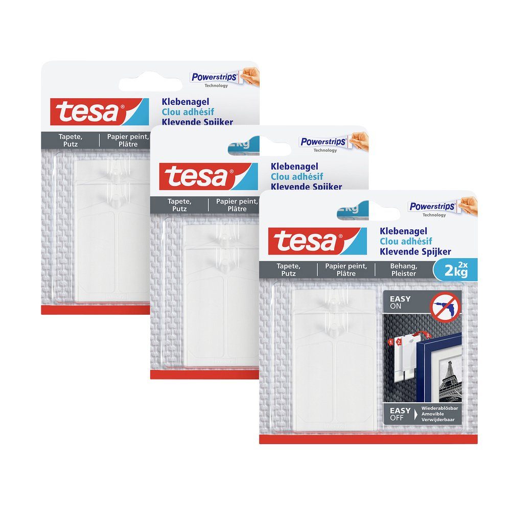 tesa Klebehaken tesa 77776 Klebenagel Weiß Inhalt: 6 St., (77776)