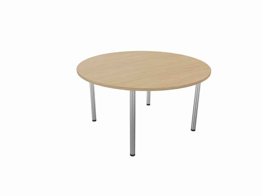 Nowy Styl Konferenztisch, E10 Konferenztisch Rundrohr-Gestell, Ø Durchmesser: 120-160 cm, Eiche