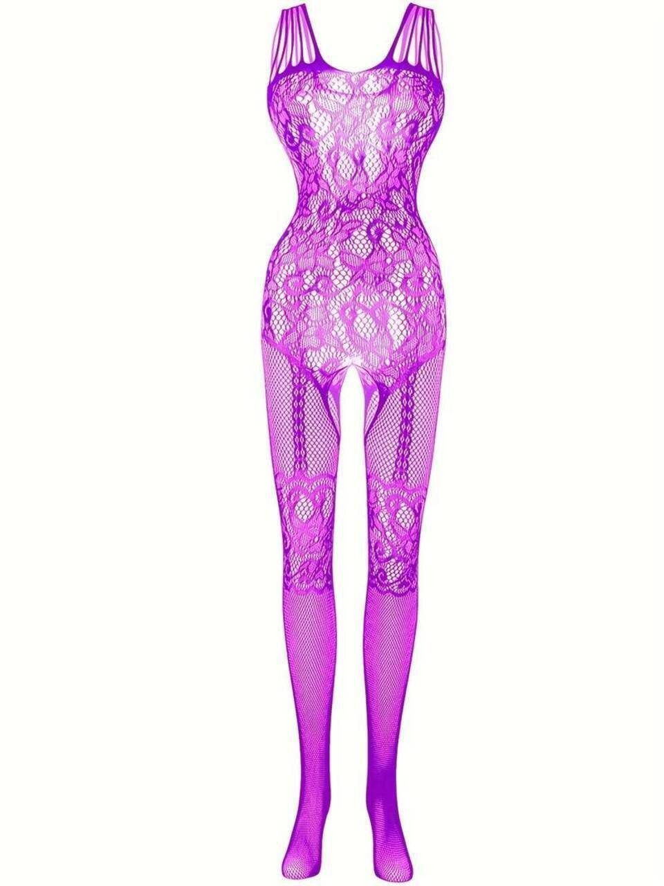 Elegant Love Bodystocking-Ouvert Sexy Strumpfbody – Ärmelloser Catsuit aus Netzstoff, Reizwäsche (Packung 3 St. 3er-Pack) Ouvert Body – Dessous mit offenem Schritt für besondere Anlässe, XS–XL