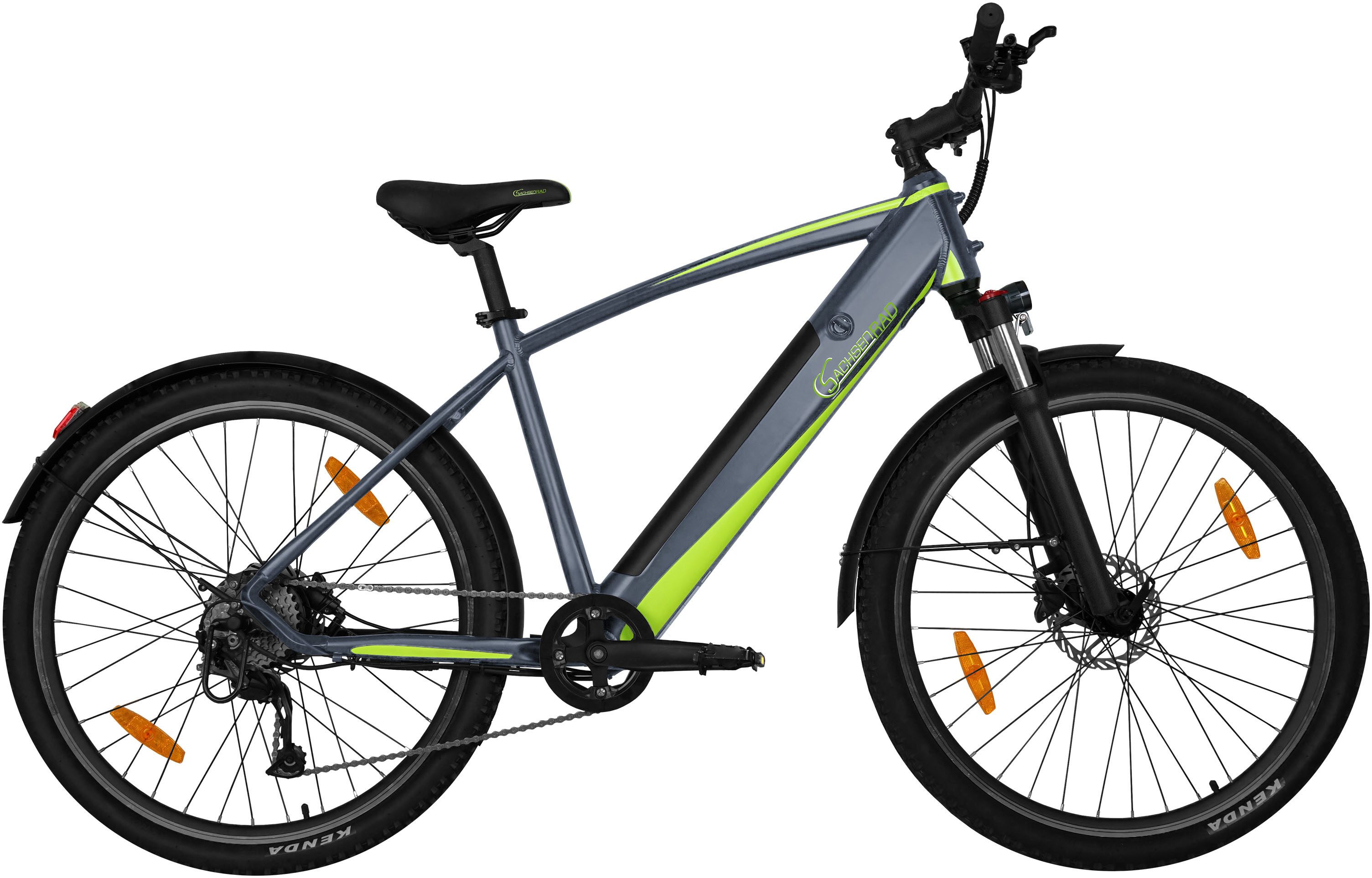 SachsenRad E-Bike Mountainbike R8 Flex III, 9 Gang Shimano Shimano Altus Schaltwerk, Kettenschaltung, Heckmotor, 520 Wh, (mitgeliefertes, optionales Schutzblech mit integriertem Rücklicht), LCD-Steuerdisplay, Fahrmodus Pedelec, LED- Beleuchtung
