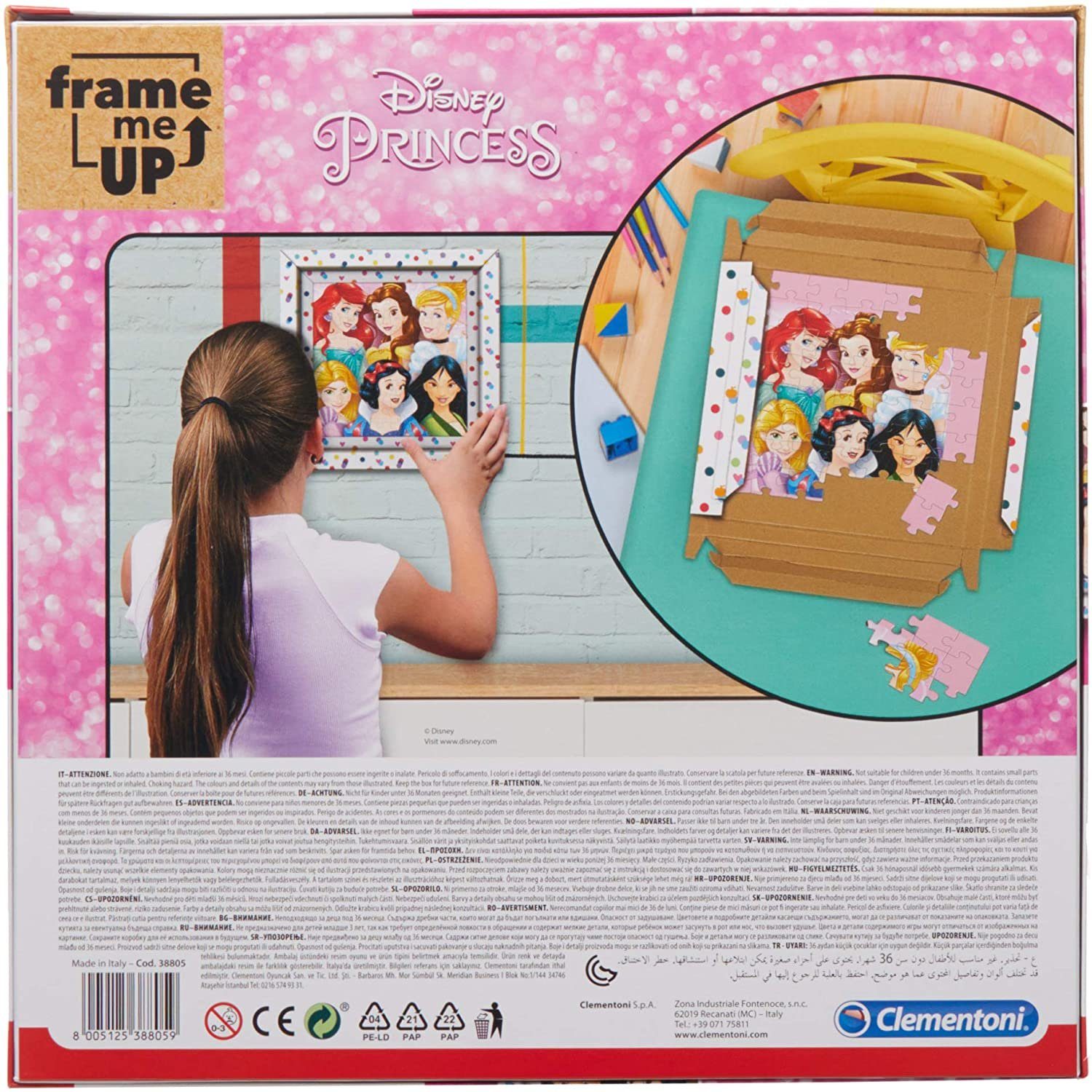 (60 Puzzleteile Princess Up Puzzle Frame - Teile), Disney Clementoni® Puzzle - Me