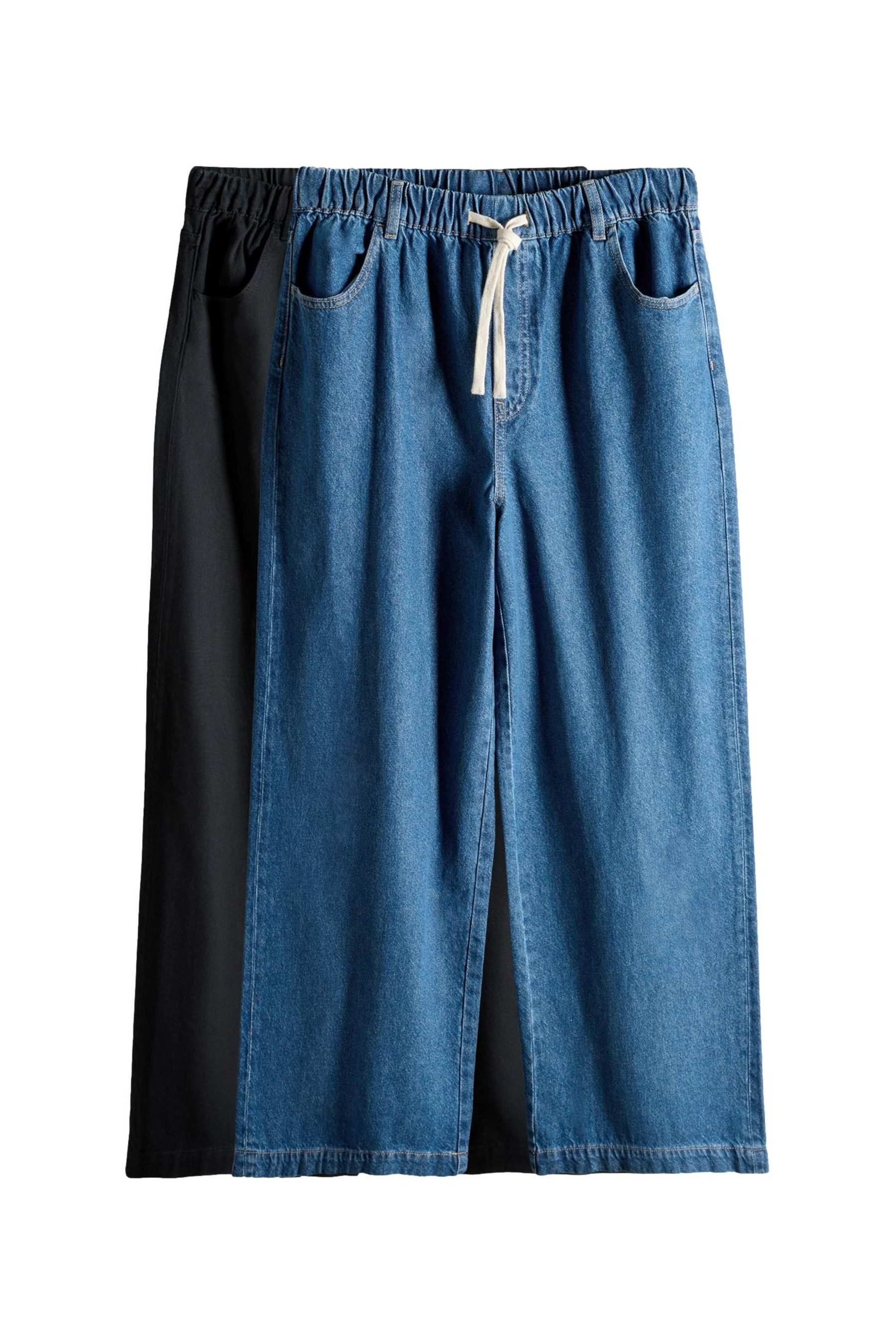 Schlupfjeans The Set Jeans mit weitem Bein, 2er-Pack