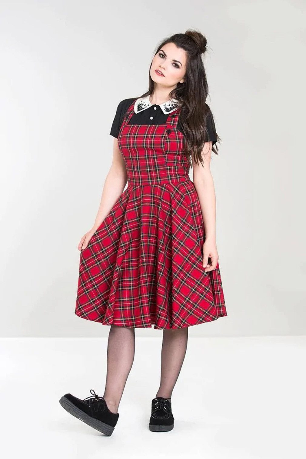 Hell Bunny A-Linien-Kleid Irvine Pinafore Dress günstig online kaufen