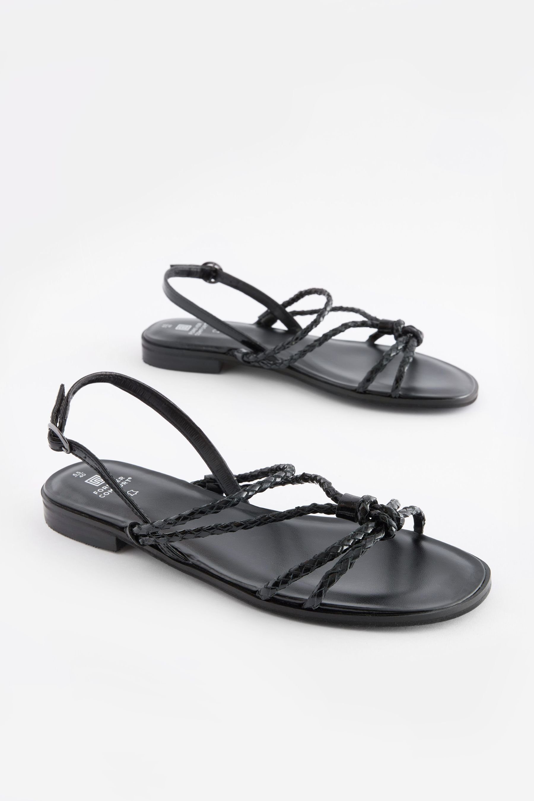 Forever Black Next geflochtene Sandale Leder-Sandalen (1-tlg) Comfort®