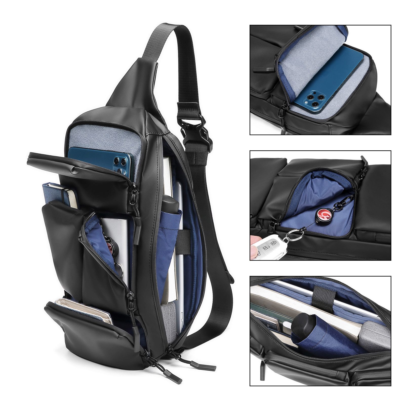 Fassiona Umhängetasche Wasserdichte Sling Crossbody Bag günstig online kaufen