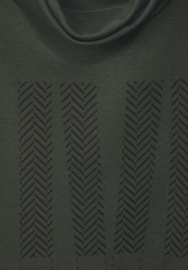 Cecil Langarmshirt Cecil Volumenkragen Shirt in Dynamic Khaki (1-tlg) Nicht Vorhanden