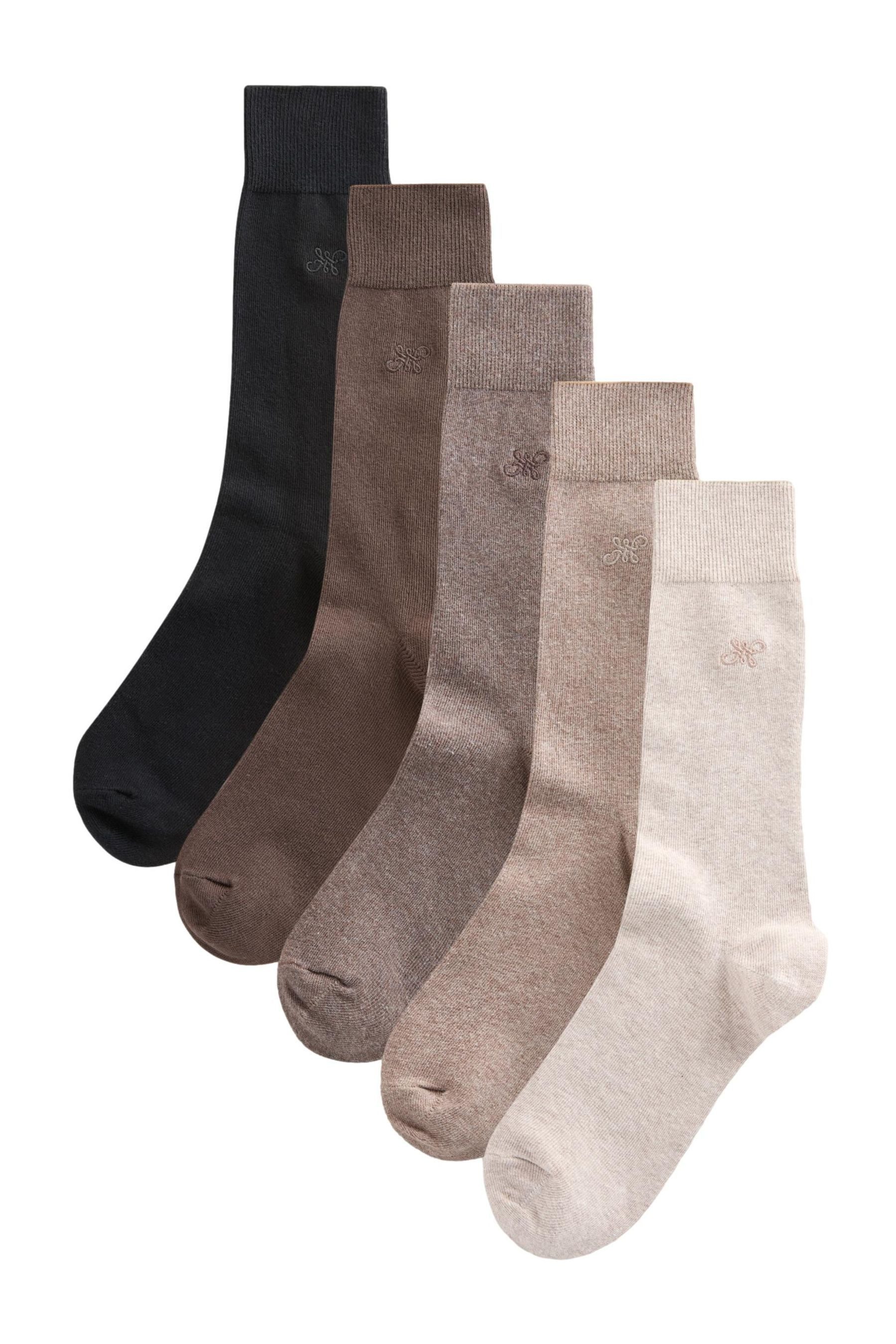 Next Kurzsocken Dauerhaft frische Socken mit Stickerei, 5er-Pack (5-Paar)